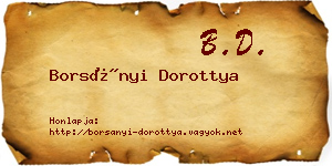 Borsányi Dorottya névjegykártya
